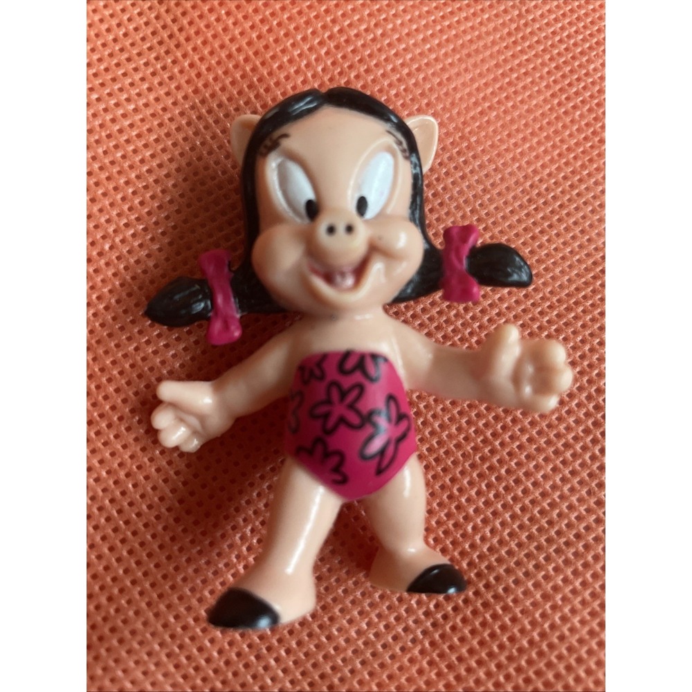 Warner Bros 1991 Looney Tunes Petunia Pig Figure‎ In Bathing Suit 2.5" Toy
